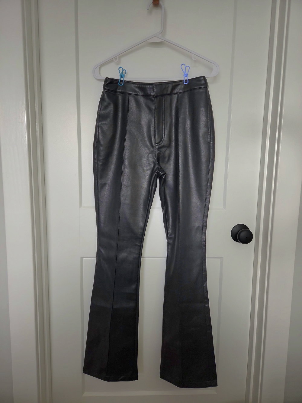 NWT. Line & Dot Black Vegan Leather Flare Pants. Size S. #AH